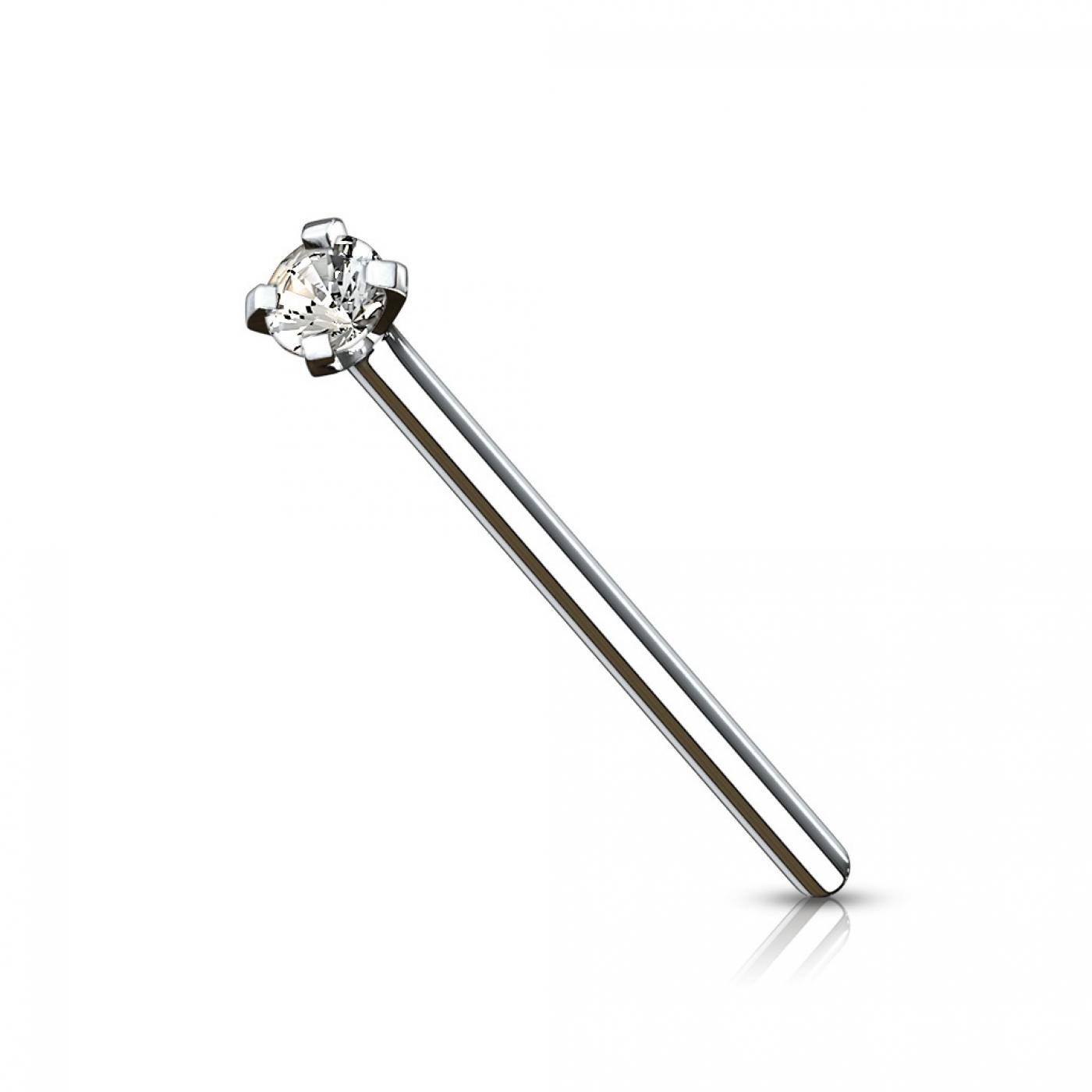 Titanium Extra Long Jewelled Nose Stud 20 Gauge - TNS07 » Trendez Wholesale